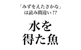 水 を 得 た 魚 読み方
