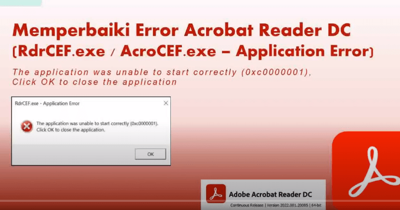 acrocef exe アプリケーション エラー